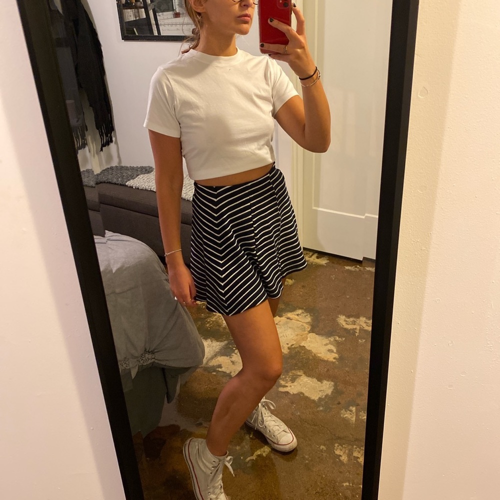 high waisted stripey skirt from pull & bear
